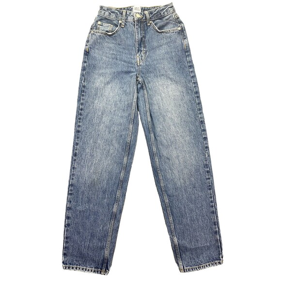 BDG Urban Outfitters Tan High Rise Baggy Jean Tag Size 25 Blue Light Wash Skater - Picture 1 of 14